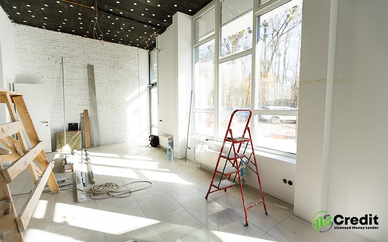A jumbo flat under renovation