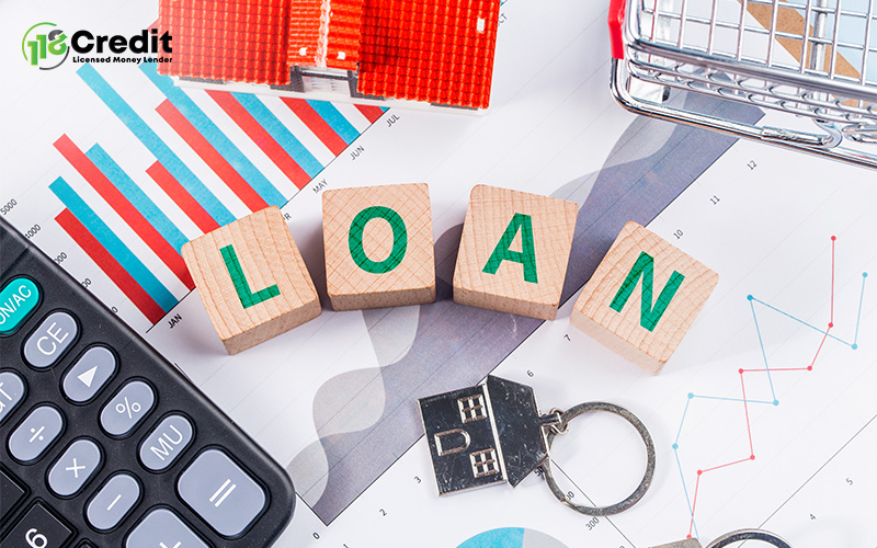 LOAN blocks on financial charts for monthly installment planning.